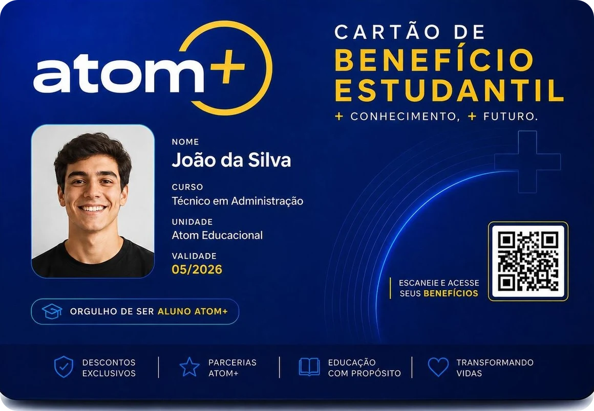Cartão de benefício estudantil atom+ (modelo oficial)